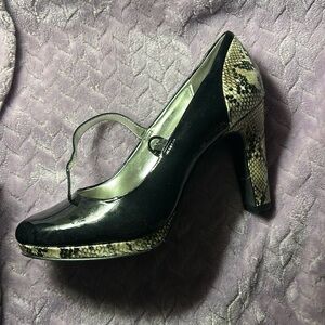 Alfani Snakeskin Black Heels